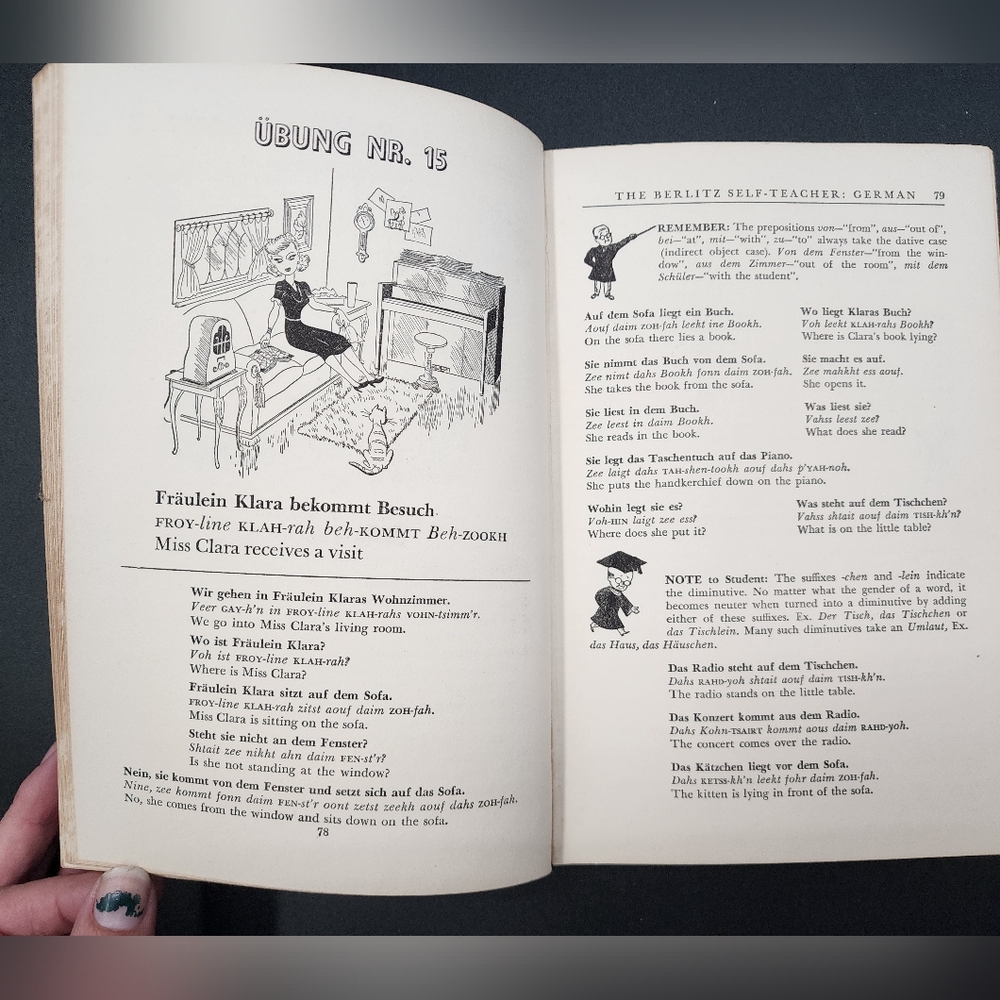 1950s German Language Self-Teacher Book and Vocabulary Cards - Picture 7 of 10